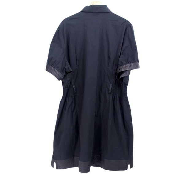 NWT Coogi Black Dress SZ 3X Y2K Hip Hop Cotton Puff Sleeve Snap Front Rhinestone - Picture 5 of 16